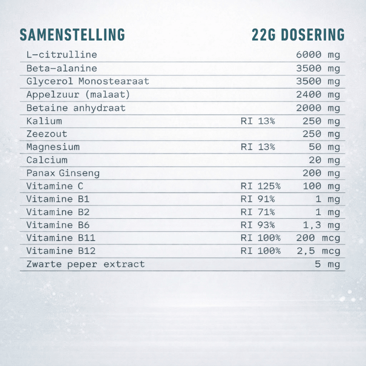 Pompformule | Cafeïnevrije pre-workout