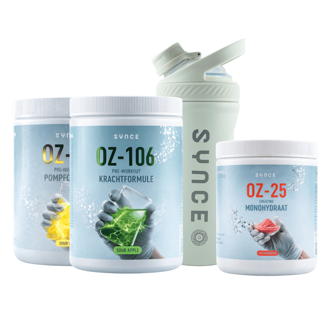 Pre-workout + Creatine + Shaker bundel | SYNCE